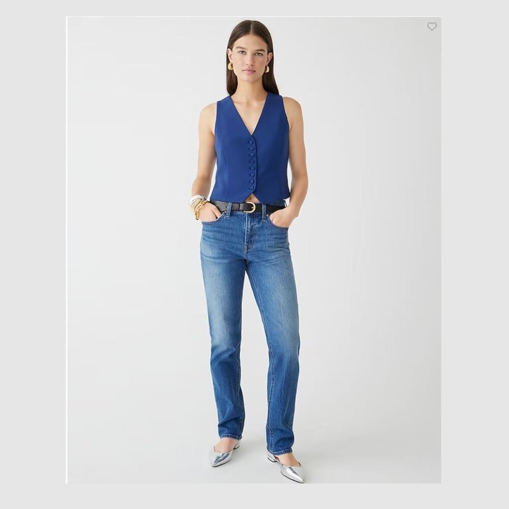 J. Crew Mid-rise '90s classic straight-fit jean in Birchwood wash Blue  Sz 32